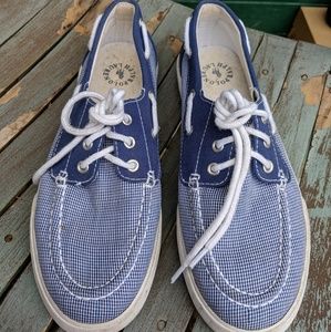 Polo Ralph Lauren Gingham Blue Boat Shoes 8.5M